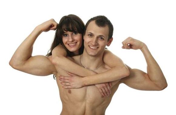 Woman and man with increased potential with products